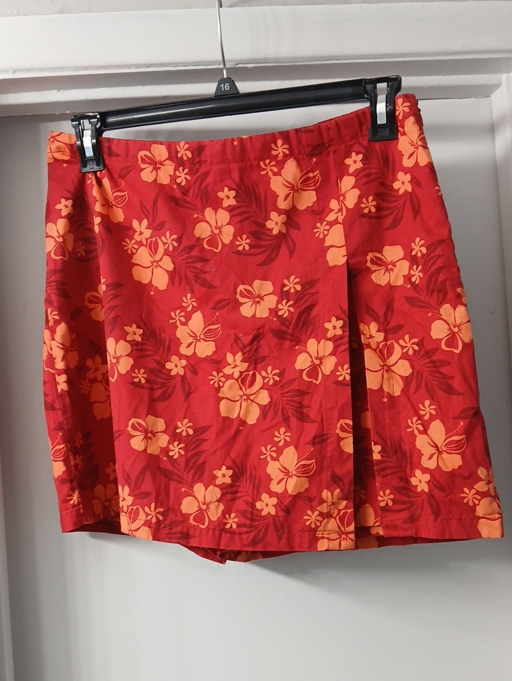 Cherokee Red Mini Skort with Orange Floral Print